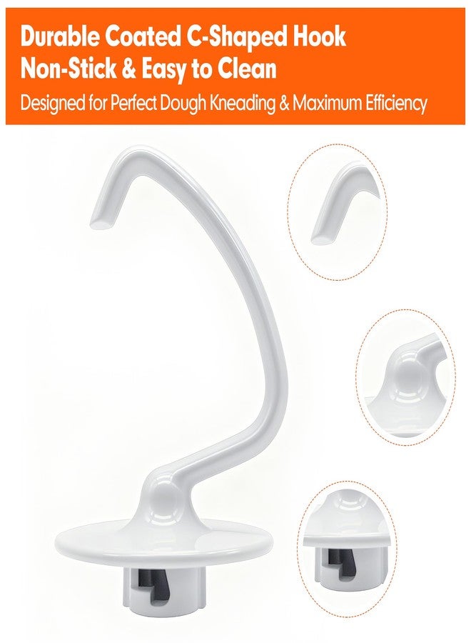 YIFOCUS Dough Hook Replacement for 4.5-5 Quart Tilt-Head Stand Mixers, Coated C-Shaped Bread Hook Attachment for Kneading Bread, Pizza, and Yeast Dough, Durable Mixer Accessory for Home Baking - Image 3